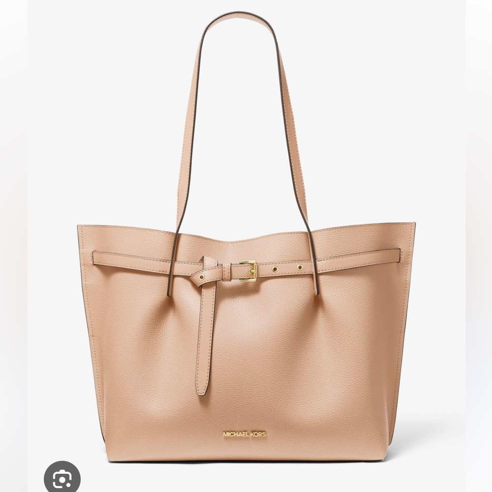 Michael KORS Emilia Large EW Leather Powder Tan Colour Tote Shoulder Purse New